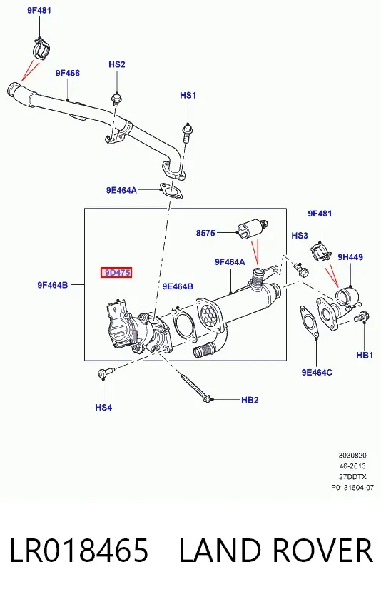 Válvula EGR LR018465 Land Rover