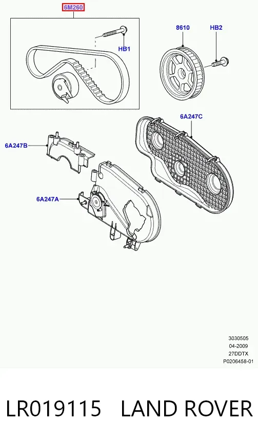 Kit de distribución LR019115 Land Rover
