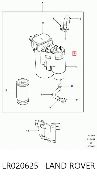 Bomba de combustible de línea LAND ROVER LR020625