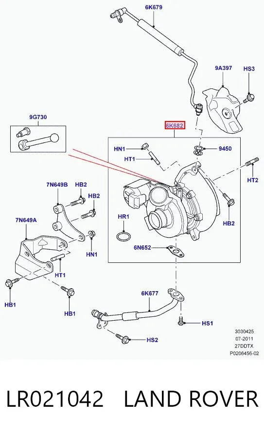 Turbocompresor LR021042 Land Rover