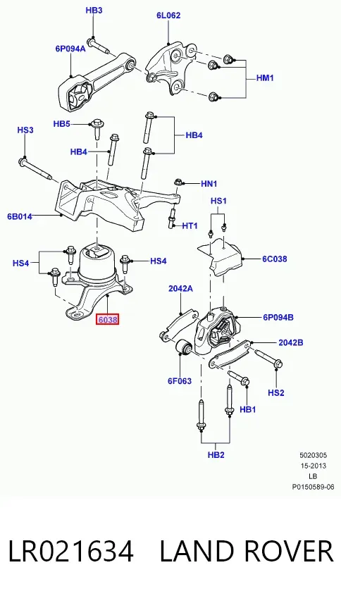 Soporte de motor delantero LR021634 Land Rover