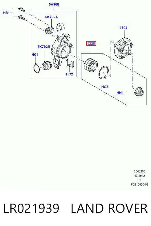 Cojinete de rueda LR021939 Land Rover