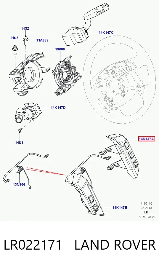 Módulo de interruptores del volante LR022171 Land Rover