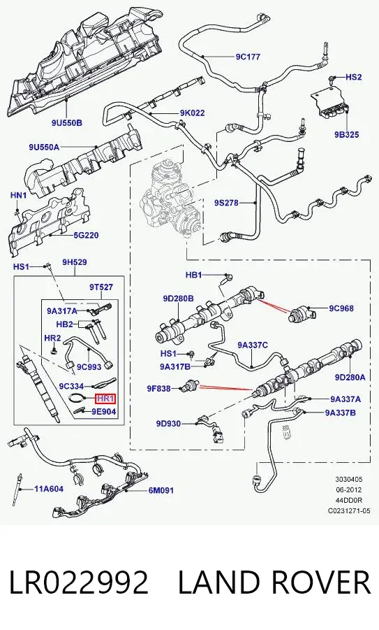 Junta de inyectores LR022992 Land Rover