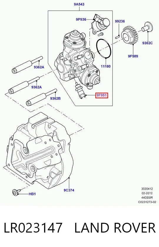 Sensor de temperatura de combustible LR023147 Land Rover