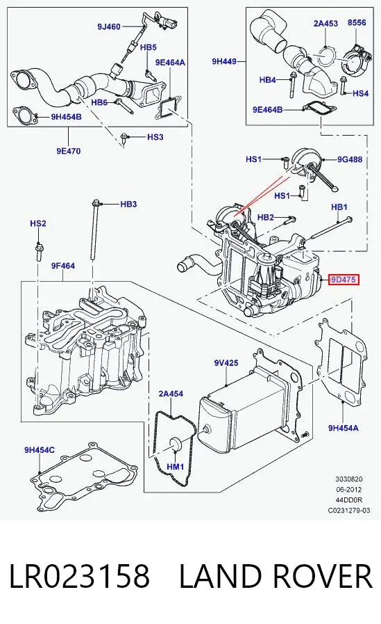 Válvula EGR LR023158 Land Rover