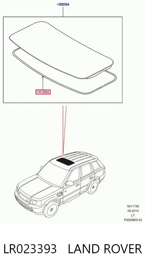 Sellador de techo corredizo LR023393 Land Rover