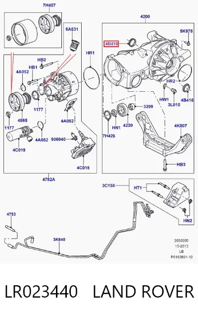 Retén del diferencial del eje trasero LAND ROVER LR023440
