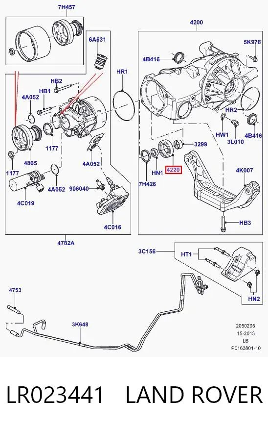 Rodamiento interior del piñón del diferencial trasero LR023441 Land Rover