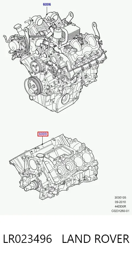 Bloque de cilindros del motor LR023496 Land Rover
