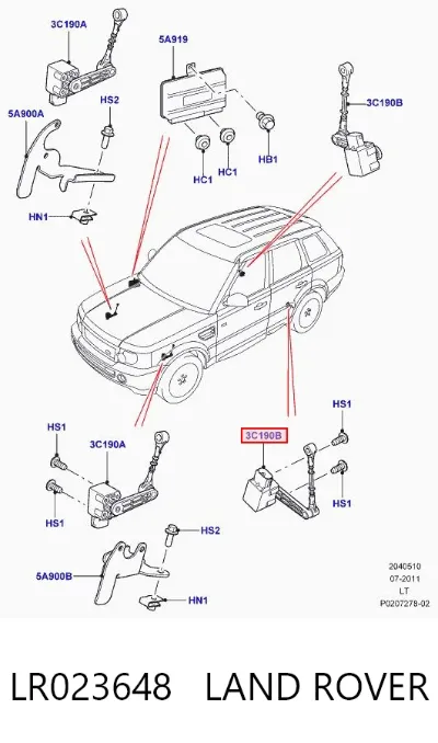 Sensor de nivel de carrocería trasero LAND ROVER LR023648