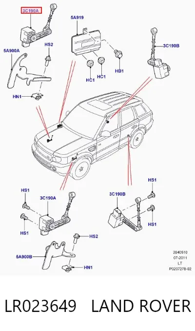 Sensor de nivel de carrocería delantero LAND ROVER LR023649