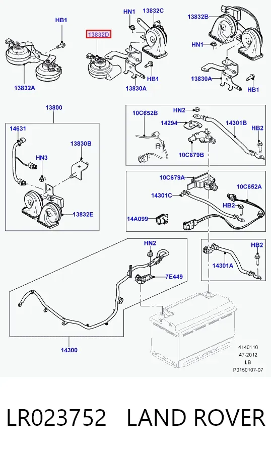 Claxon LR023752 Land Rover