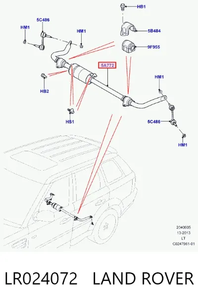 Estabilizador trasero LAND ROVER LR024072
