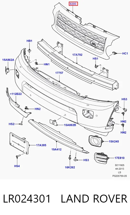 Parrilla LR024301 Land Rover