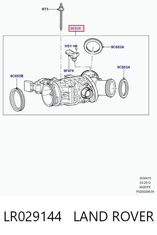 Cuerpo de mariposa LR029144 Land Rover