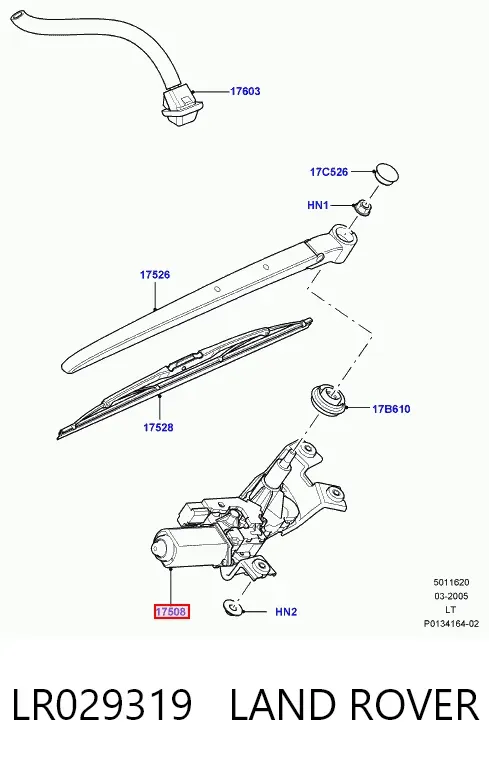 Motor limpiaparabrisas, trasera LR029319 Land Rover