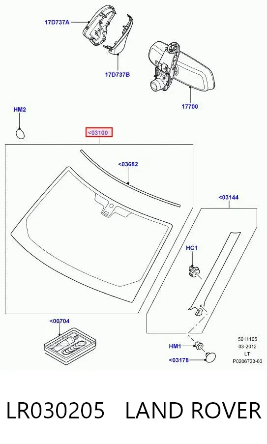 Parabrisas LR030205 Land Rover