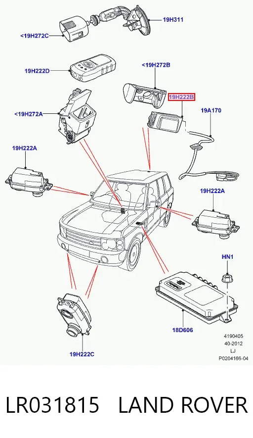 Cámara del sistema de visión LR031815 Land Rover