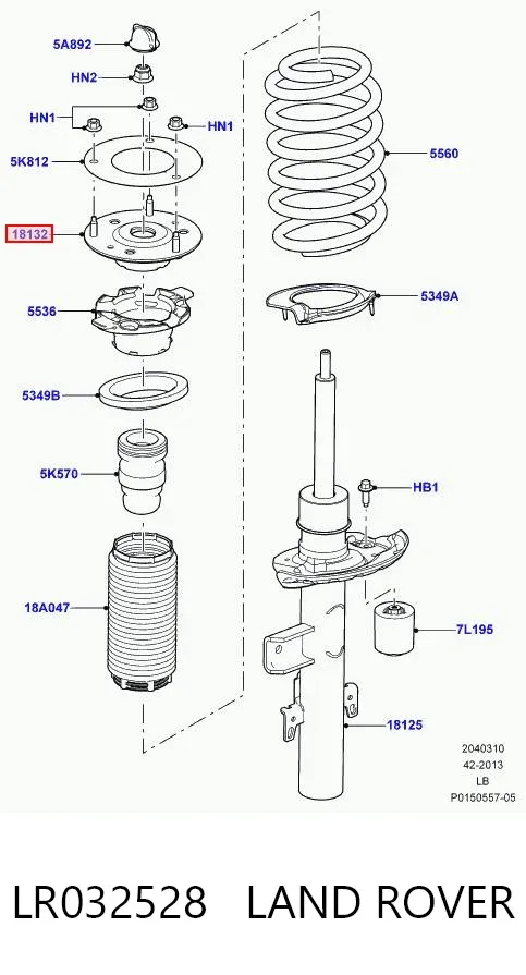 Copela de amortiguador trasero LR032528 Land Rover