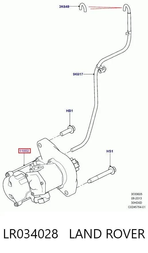 Motor de arranque LR034028 Land Rover