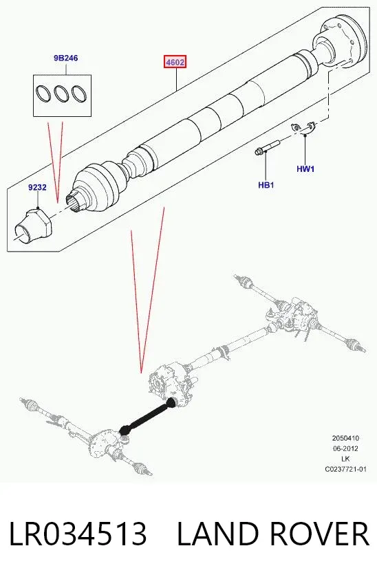 Árbol de transmision delantero LR034513 Land Rover