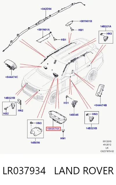 Airbag del pasajero LAND ROVER LR037934