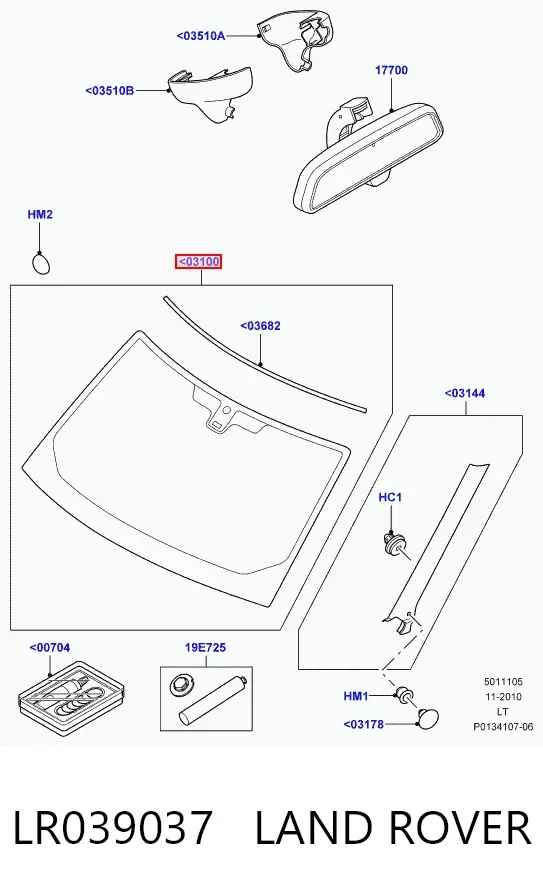 Parabrisas LR039037 Land Rover
