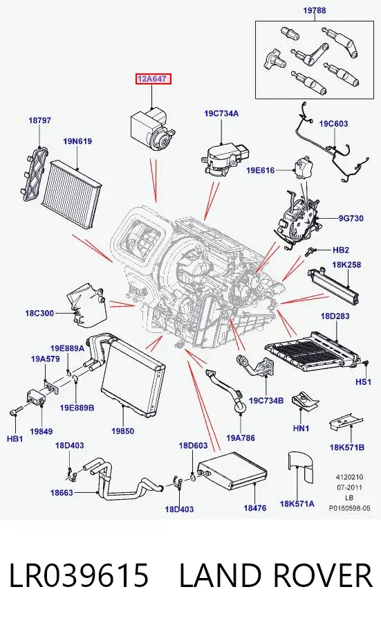 Sensor de temperatura ambiente LR039615 Land Rover