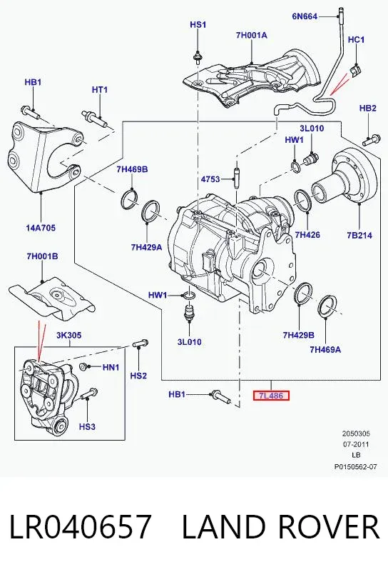 Caja de transferencia LR040657 Land Rover