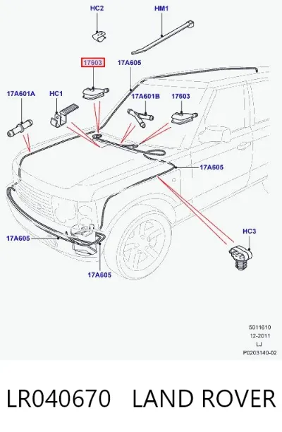 Boquilla del lavaparabrisas LAND ROVER LR040670