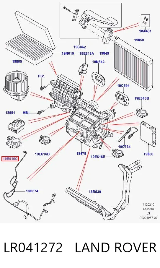 Actuador de compuerta de la calefacción Land Rover Range Rover SPORT I