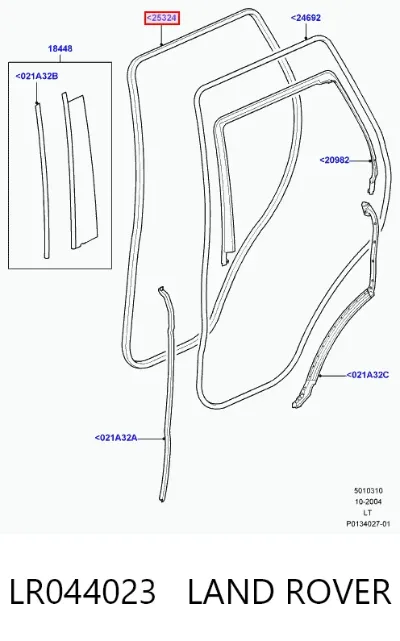 Junta de puerta trasera (en carrocería) LAND ROVER LR044023