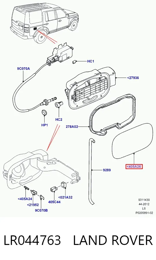 Tapa de la gasolina LR044763 Land Rover