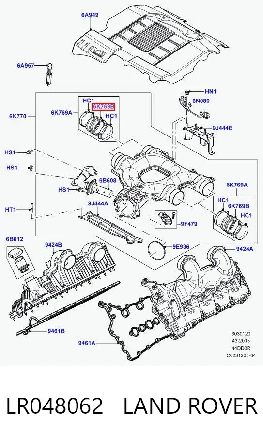 Tubo de aire LR048062 Land Rover