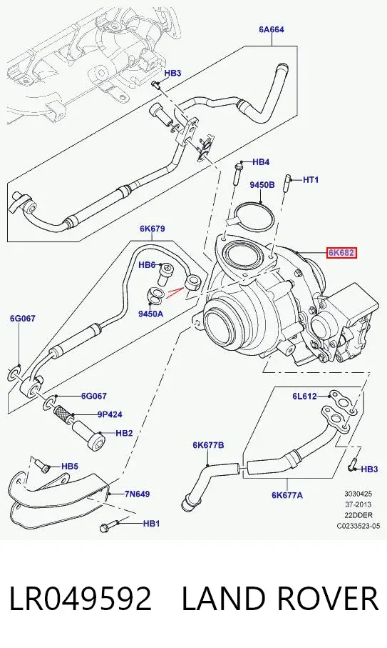 Turbocompresor LR049592 Land Rover