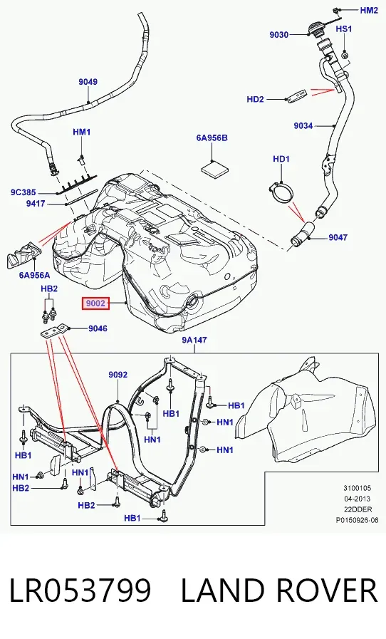 Depósito de gasolina LR053799 Land Rover