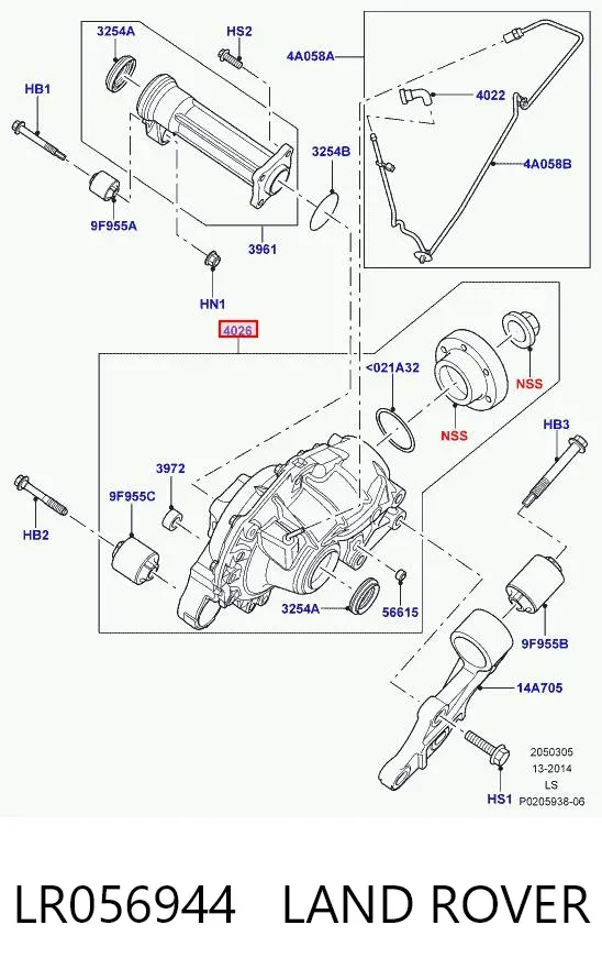 Reductor delantero LR056944 Land Rover