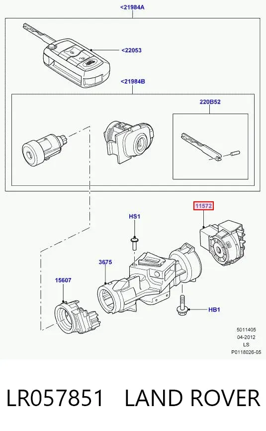 Conmutador de arranque LR057851 Land Rover