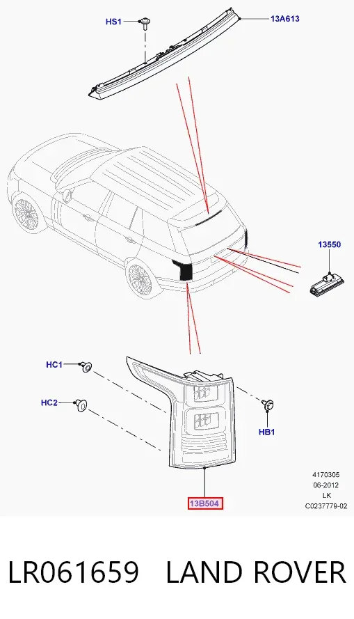 Piloto trasero derecho LR061659 Land Rover