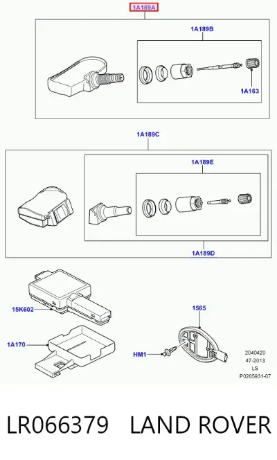 Sensor de presión de neumáticos LAND ROVER LR066379
