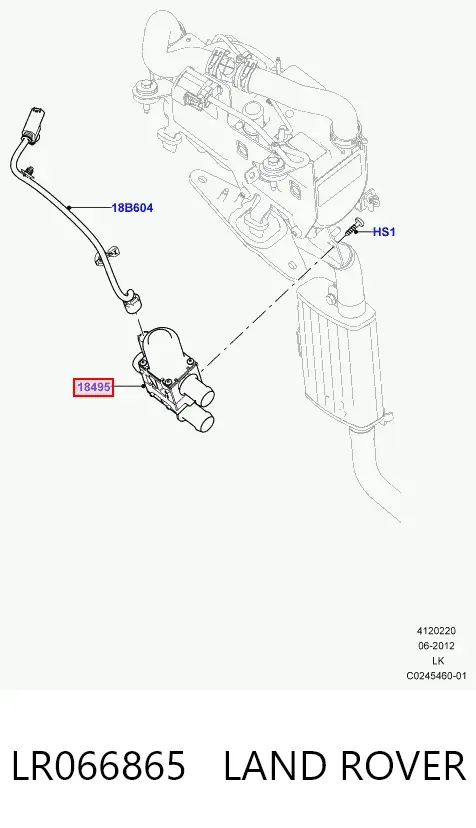 Válvula de control de líquido refrigerante LR066865 Land Rover