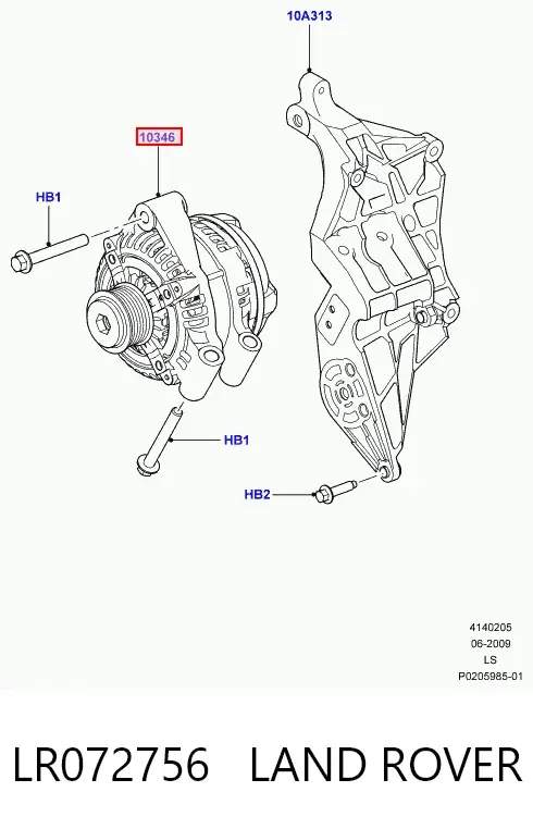 Alternador LR072756 Land Rover