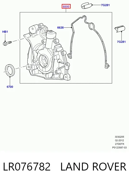Bomba De Aceite LR076782 Land Rover