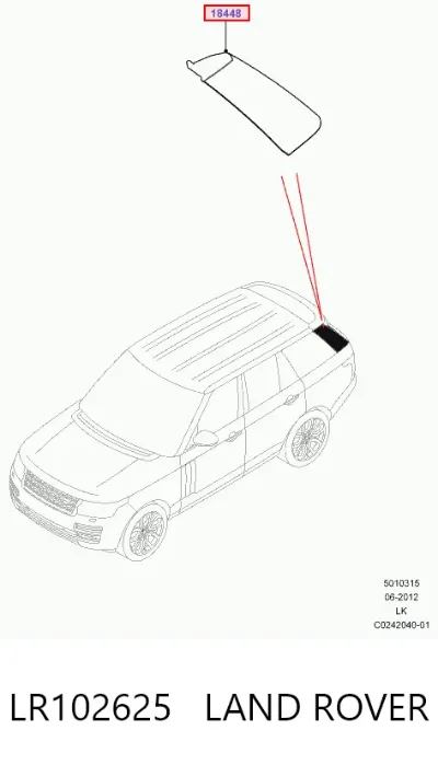 Moldura exterior trasera izquierda del pilar de la carrocería LAND ROVER LR102625