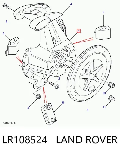 Soporte de rueda de repuesto LAND ROVER LR108524