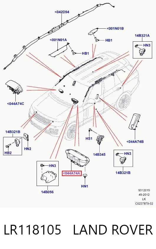 Airbag lateral LR118105 Land Rover