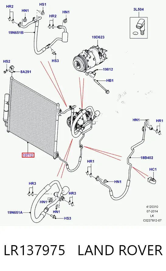 Condensador aire acondicionado LR137975 Land Rover