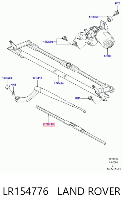Escobilla del limpiaparabrisas del lado del conductor LAND ROVER LR154776