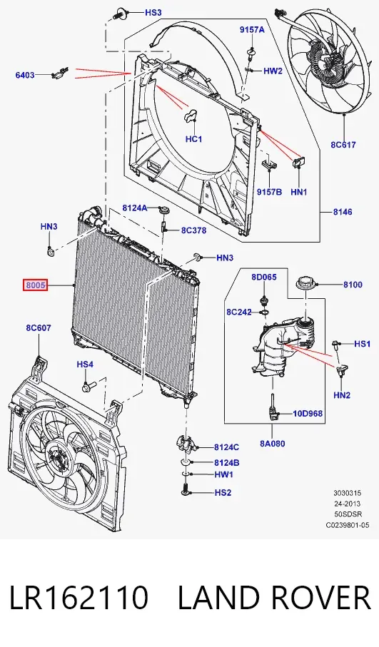 Radiador LR162110 Land Rover